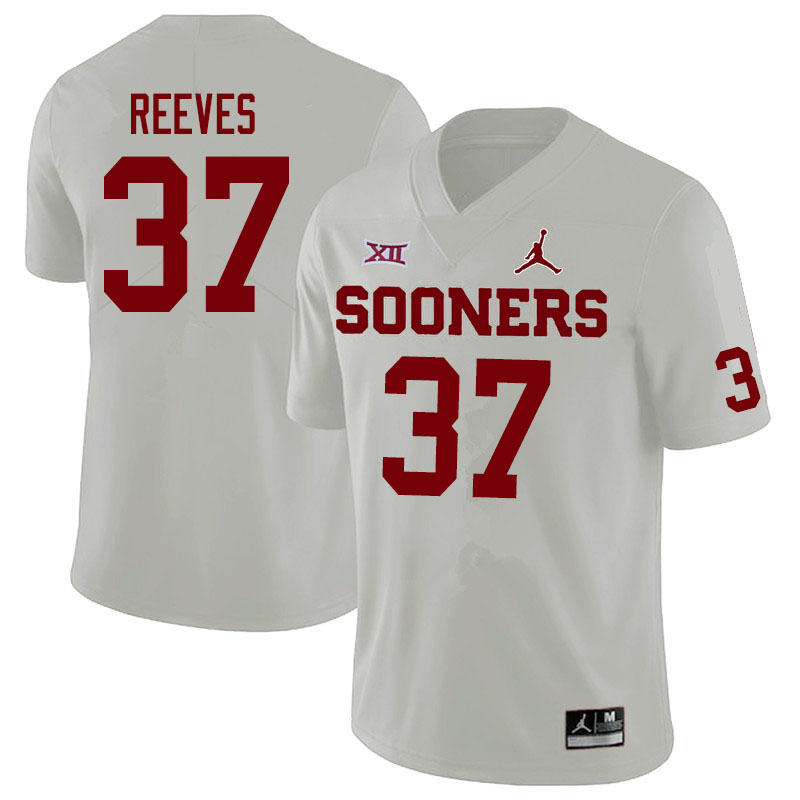 Jordan Brand Men #37 Easton Reeves Oklahoma Sooners College Football Jerseys Sale-White